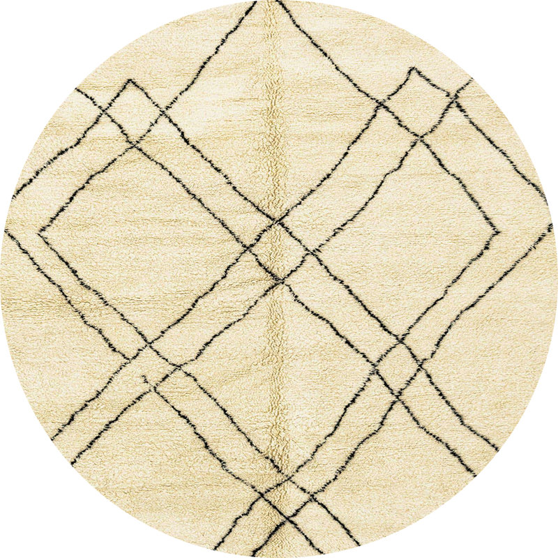 Tapis multicolore abstrait Alameddine, Rond 8 pi