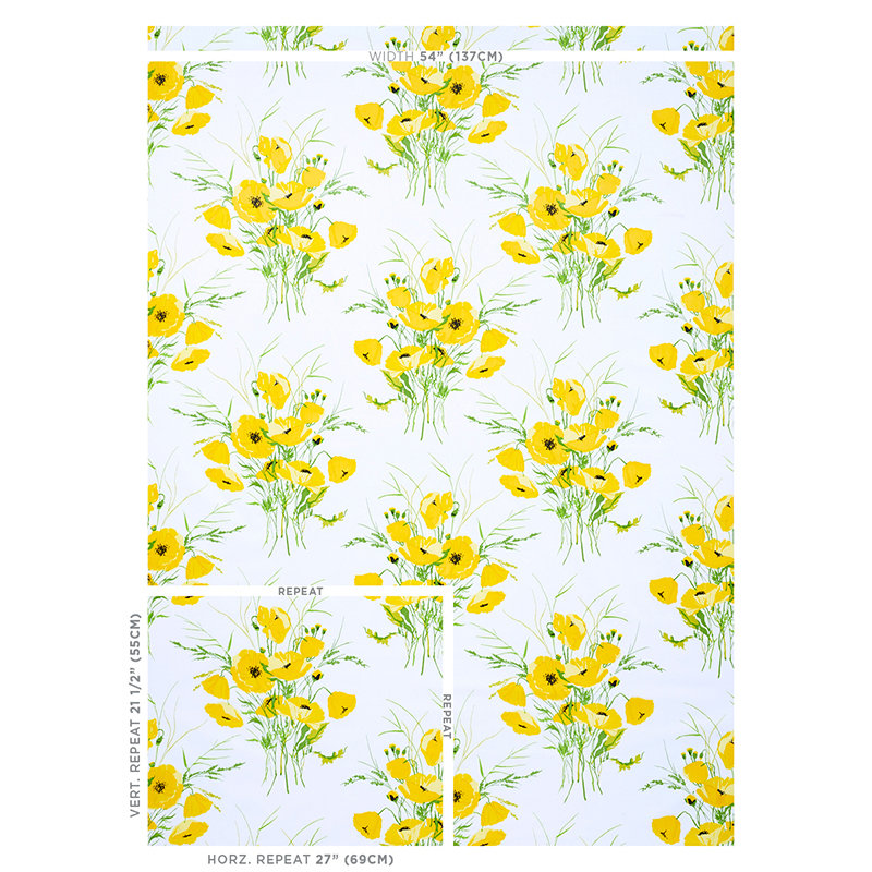 Tissu Joni Chintz, Jaune