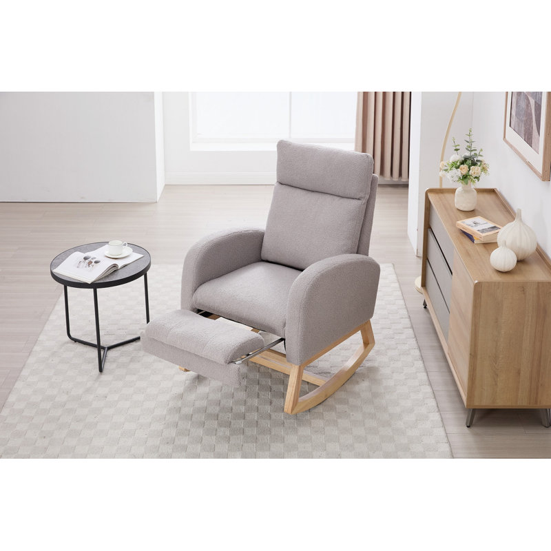 Chaise berçante Teddy, Gris clair