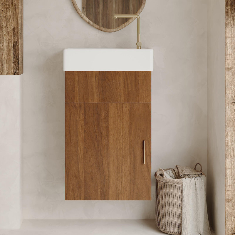 Floating Bathroom Vanity with Intergrated Ceramic Basin