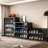 Black Led Shoe Box Cabinet With Glass Doors - Wood Manufactured, Stores 9 Sneakers, Stackable, Remote Controlled Lights, Freestanding, American Design Opulence And Lights Controlled, Concept-790081658