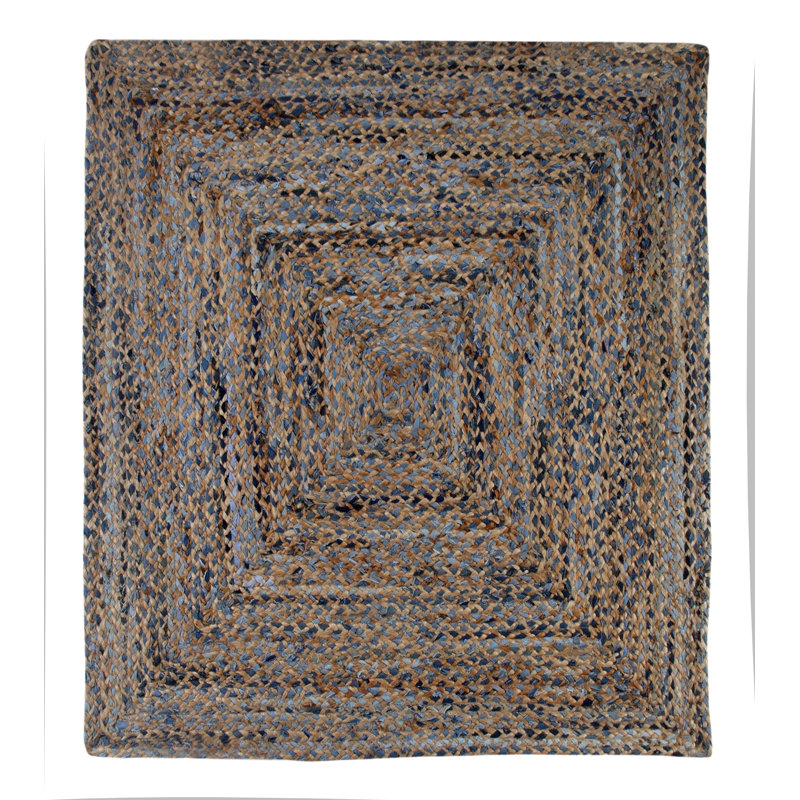 Cheyenne Striped Jute / Sisal Hand Woven Area Rug, Square 120cm