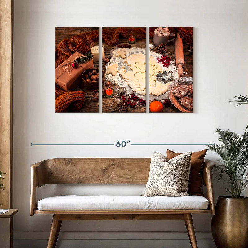 Senne Baking Gingerbread Men, 28" H x 45" W