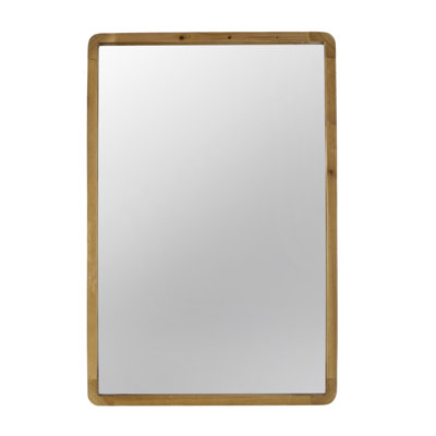 24"X36" Rectangle Wood Mirror, Farmhouse Wall Decor For Living Room Bedroom Entryway