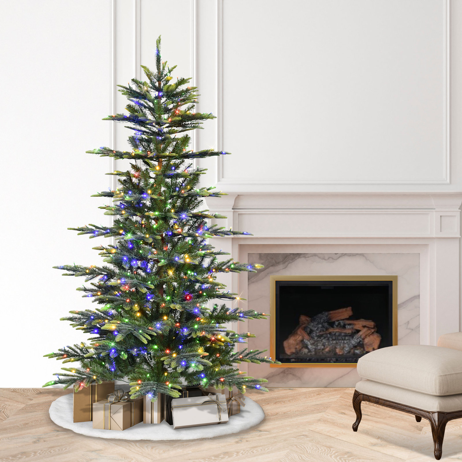 Aspen 6.5' Pre-Lit Fir Christmas Tree