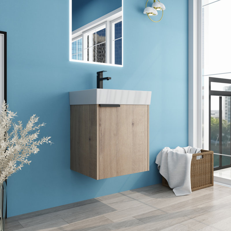 Catinia 18'' Single Bathroom Vanity with Ceramic Top