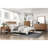 Brown Finish Headboard Queen Platform Bed, Transitional Look Bed With