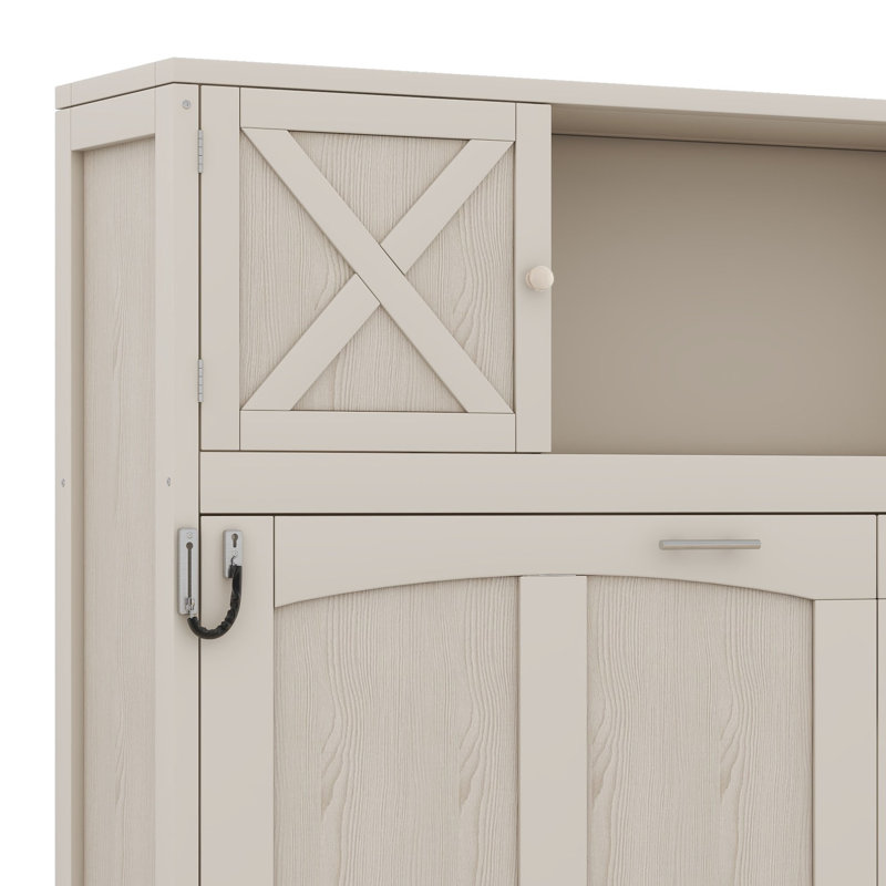 Lit escamotable double pleine grandeur avec tablette de rangement et armoire, lit escamotable escamotable horizontal escamotable
