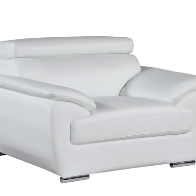Fauteuil d'angle en cuir véritable de 27,09 po de large Tyshonna
