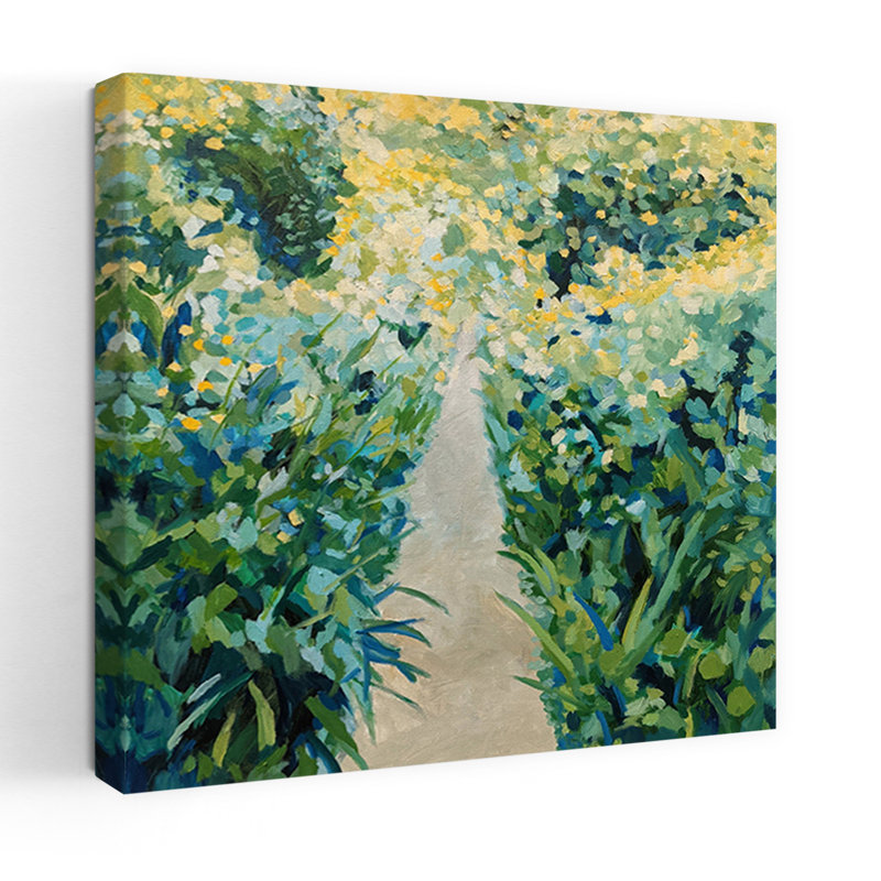 Art contemporain, art floral abstrait, H 18 po x l 18 po