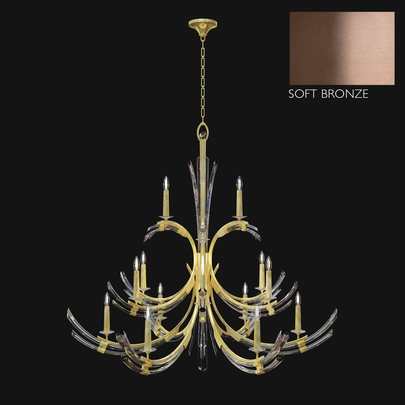 Lustre rond 56 po Trevi, Bronze doux