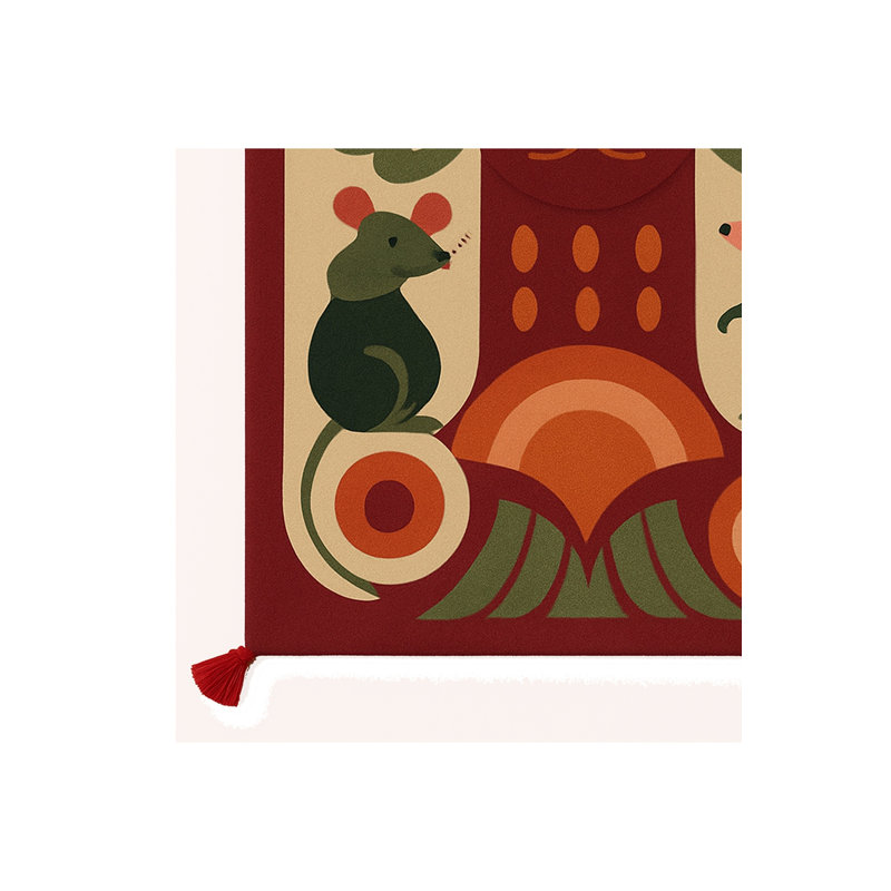 Tapis tissé à motif abstrait rouge Mosso, 2 pi 6 po x 9 pi 10 po