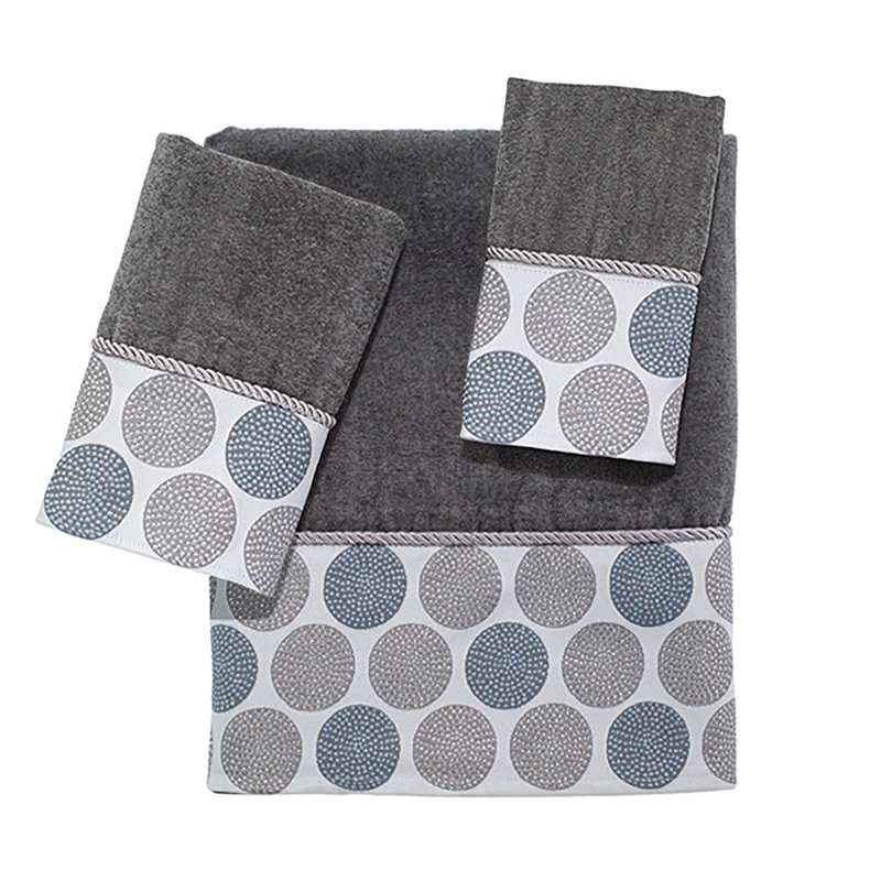 Pippas 100% Cotton Towel, Gray, 3 Piece Towel Set