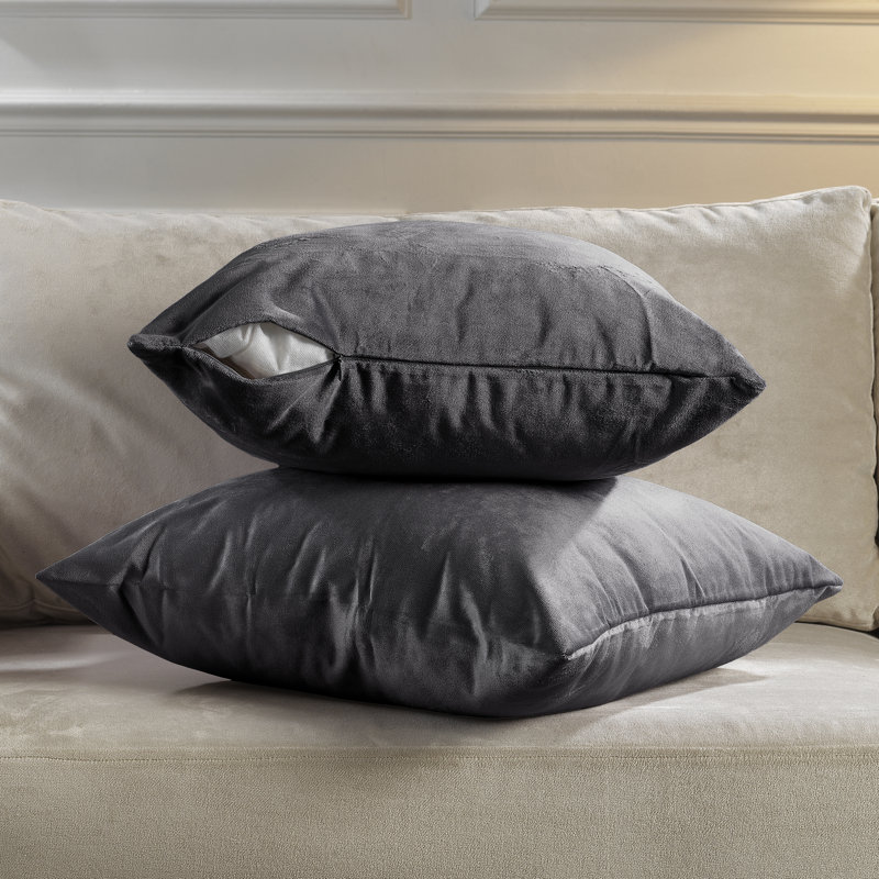 Matte Velvet Pillow Cover, 14" x 14", 68 Shadow