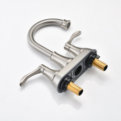 Centerset 2-handle Bathroom Faucet with Drain Assembly