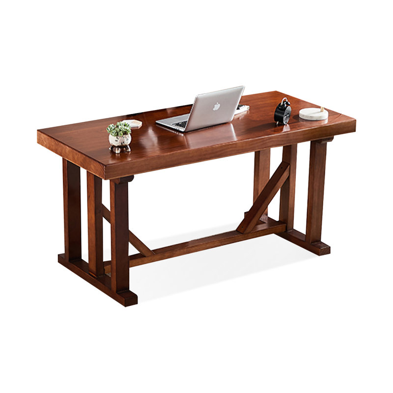 Bureaux rectangulaires en bois massif foncé noyer foncé, H 29,53 po x l 70,87 po x P 31,5 po