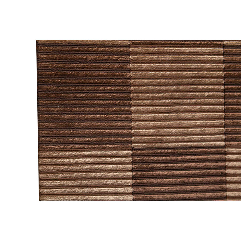 Wool Checkered Area Rug in Dark Brown