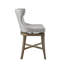 Tabouret de comptoir avec siège rembourré et pieds en bois massif gris, tabouret pivotant de 40 po de hauteur, tissu gris, l 21,82 po
