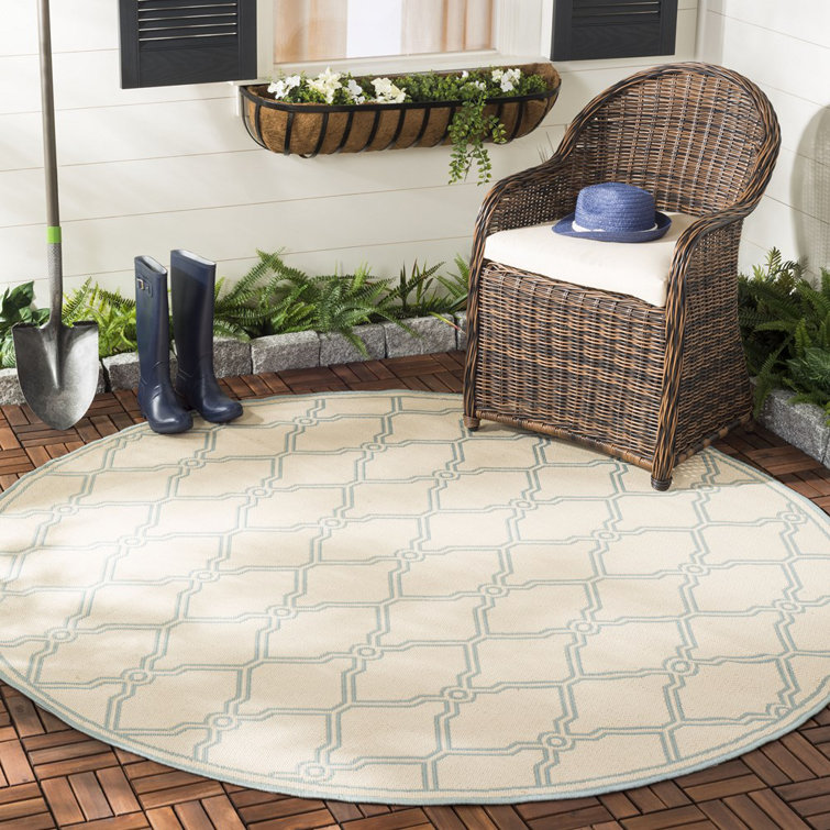 Duren Geometric Hand Woven Indoor / Outdoor Area Rug