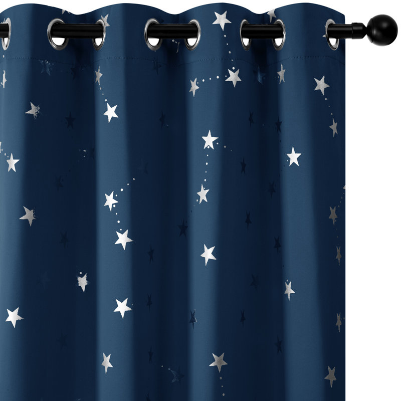 Raimah Blackout Curtain Pair, Navy Blue, 46cm Width x 229cm Drop