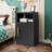 Steel Nightstand Cabinet with Locked Door and Adjustable Shelf, Under Desk Metal Storage Cabinet with Open Countertop, Can be Used for Sidetable, File Cabinets, End Table Black-1512426648