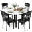 5-Piece Dining Set, Compact Mid-Century Modern Kitchen Table & Chairs Set With Round Table And 4 Upholstered Chairs, 4 Person Small Dinette Set For Home Apartment Loft-520570953