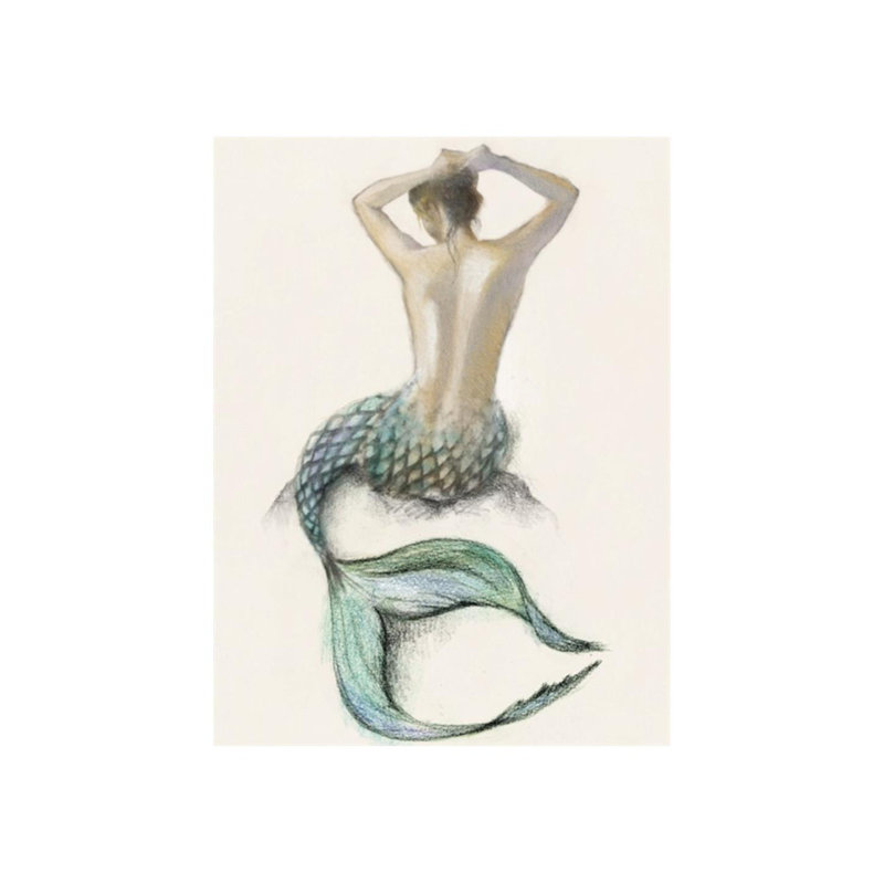 «Mermaid II» par Peyton Gray - Peinture, H 40 po x l 30 po x P 1,5 po, Plexi