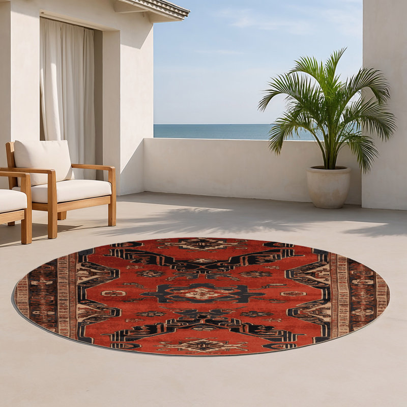 Tapis intérieur et extérieur ArtDeco, Rond 5 pi