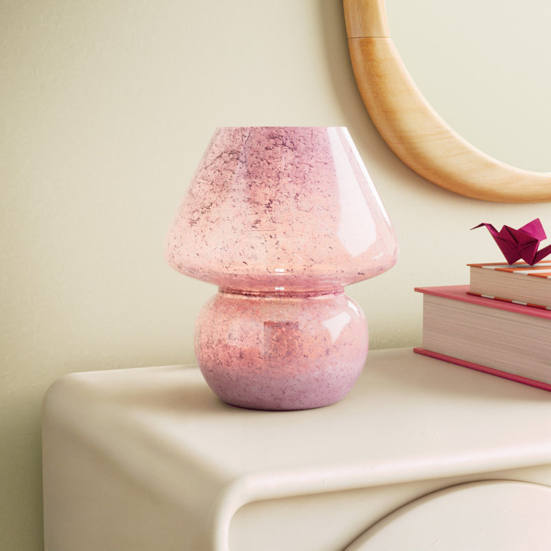 Celeste 8.75" H Mushroom Accent Lamp, Pink