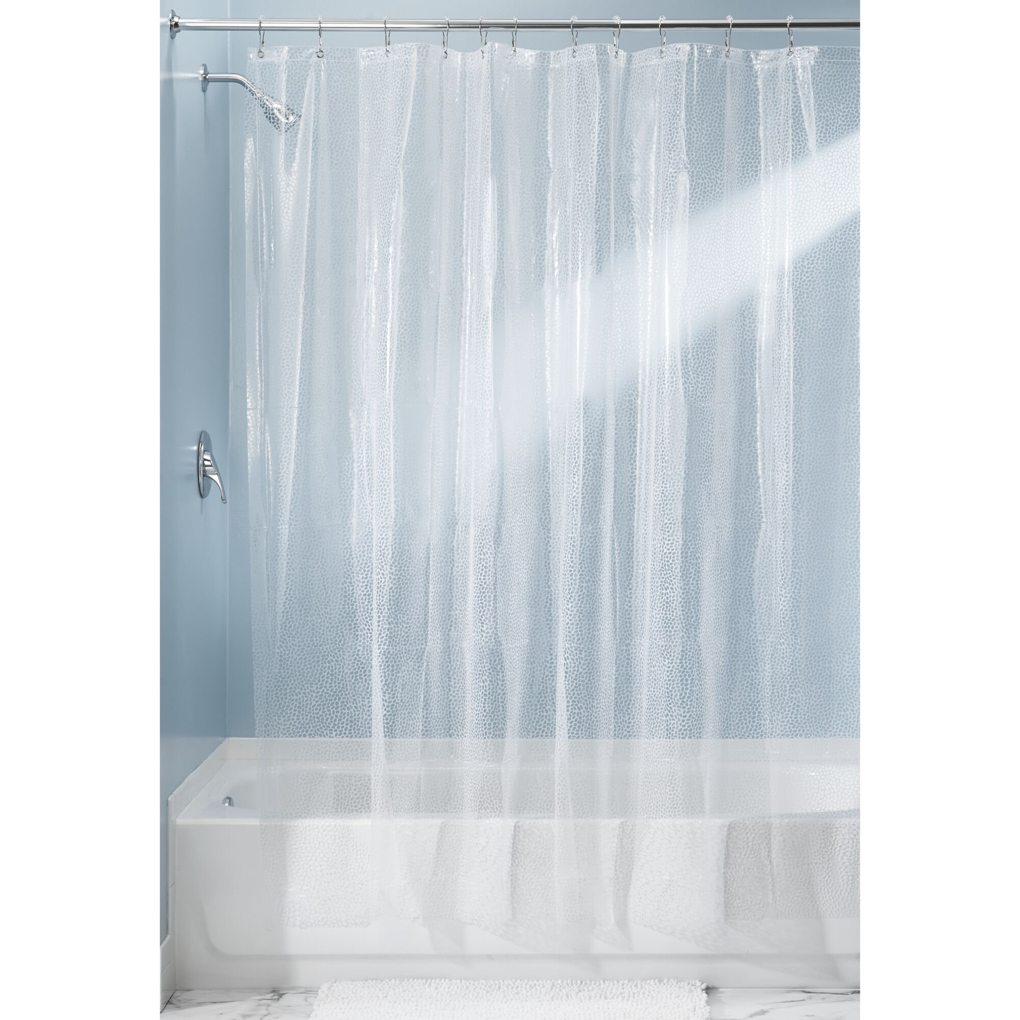 iDesign Rain Vinyl Solid Color Shower Curtain Liner & Reviews | Wayfair