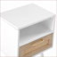Table basse en rotin blanc avec tiroirs de rangement en bois massif pour le salon, capacité robuste de 120 lb-514107750
