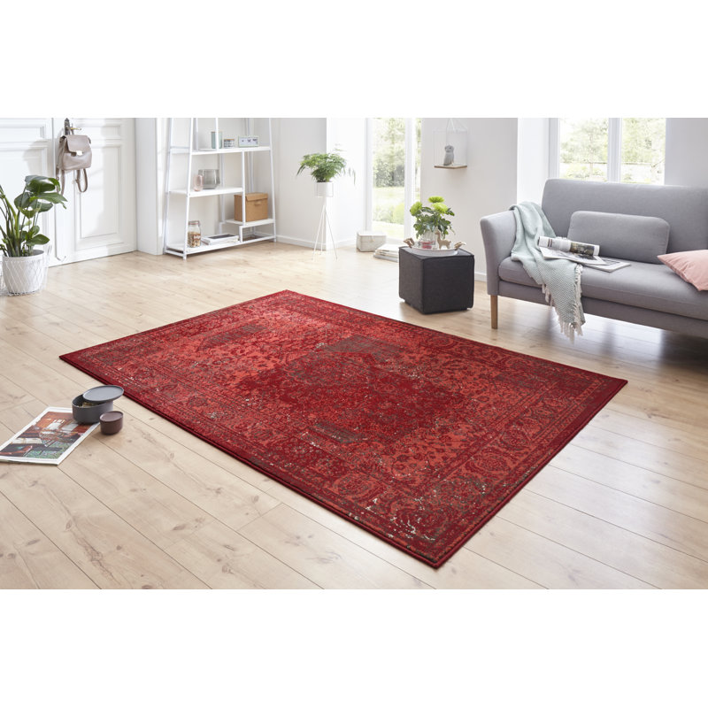 Celebration Plume Flatweave Red Rug, Rectangle 200 x 290cm