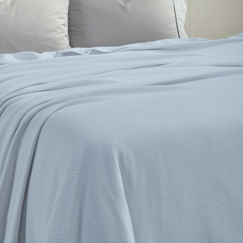 Jeté en jacquard texturé Nobel, Très grand, Bleu clair