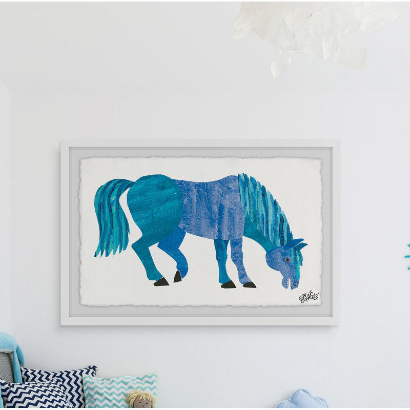 Vince Blue Horse - Painting, 38cm H x 45cm W