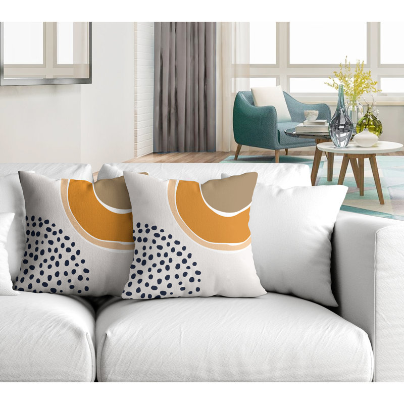 Jeté carré en polyester / mélange de polyester intérieur / extérieur, L 15 po x H 15 po, Orange