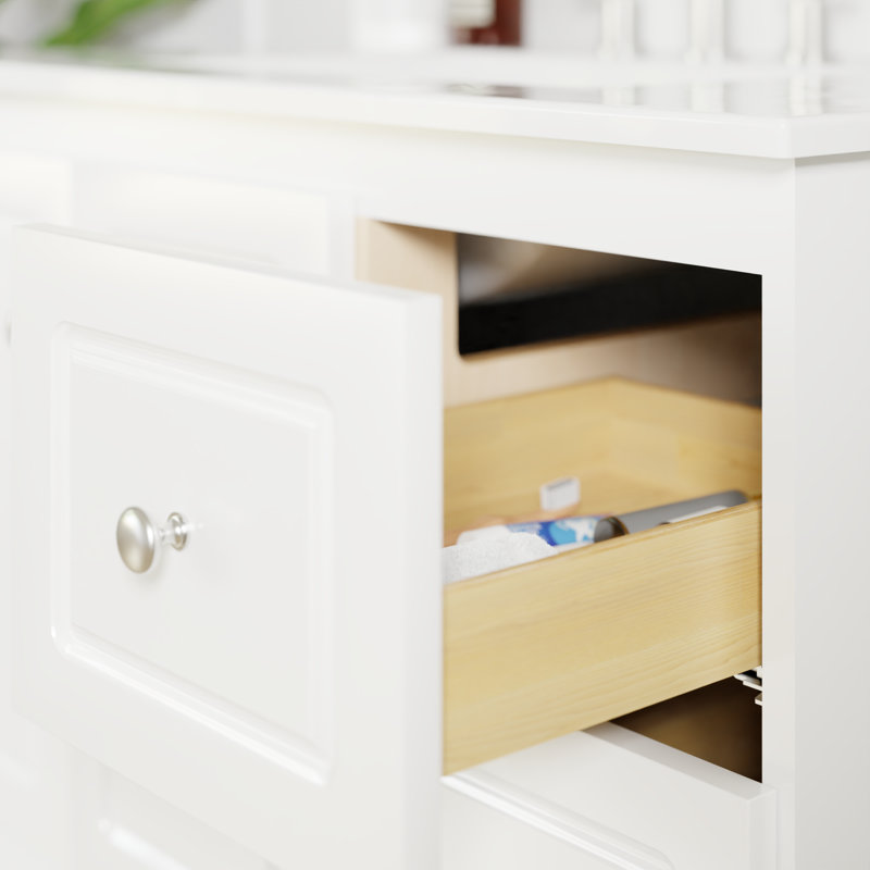 Ultraline 42 in. W x 21 in. D x 34.5 in. H Bath Vanity Cabinet without Top in Winterset, Satin White
