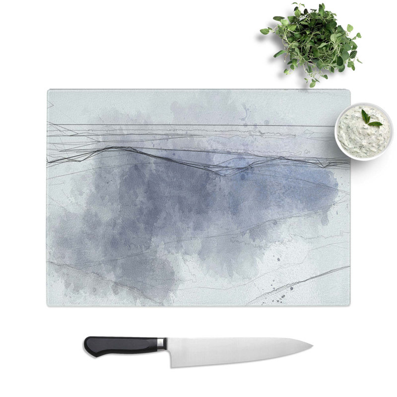 Tempered Glass the Mountains of Nepal at Dusk in Abstract Chopping Board, 28.5 cm W x 20 cm L