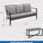 2-Piece Wicker Patio Conversation Set with Gray Cushions & Coffee Table