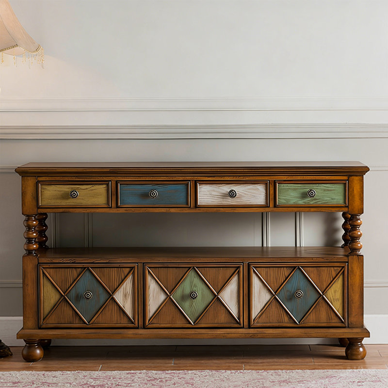 Retro Solid Manufactured Wood Accent Cabinet