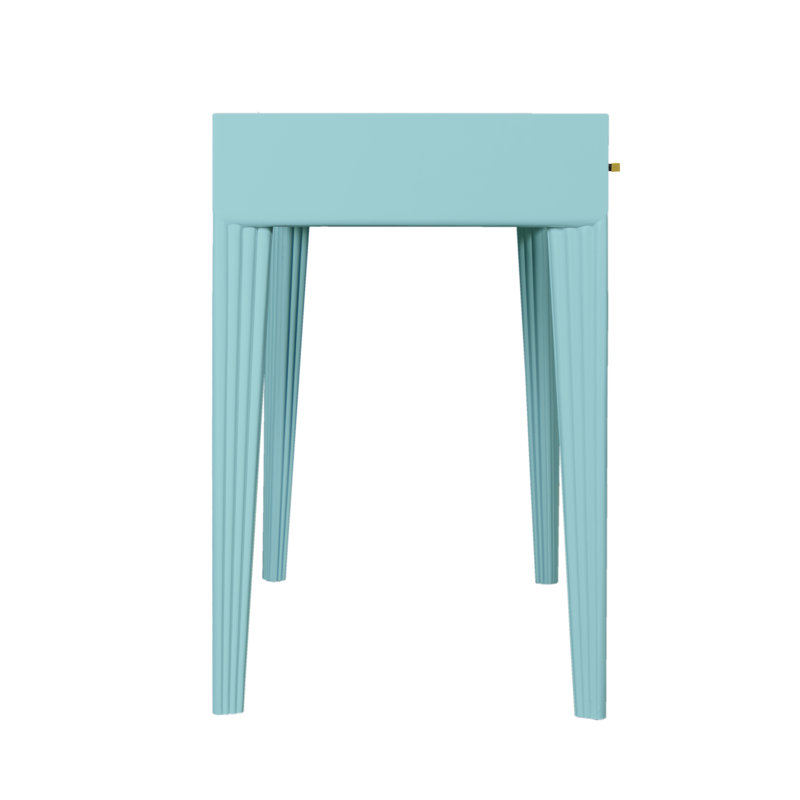 Barcelona Solid Wood Writing Desk, Turquoise