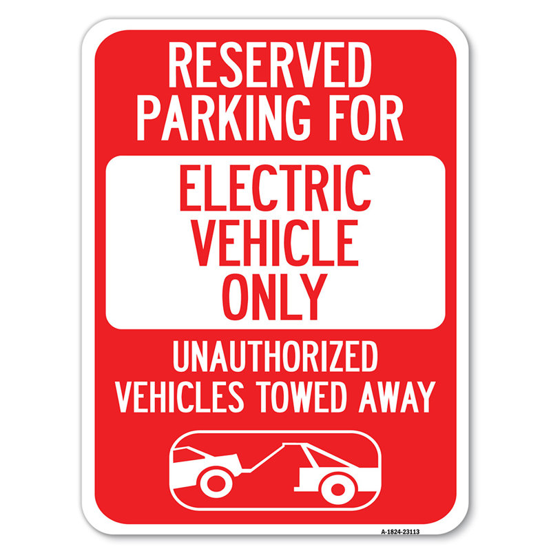 Stationnement réservé pour les véhicules électriques seulement, véhicules non autorisés remorqués (avec graphique de remorquage) / 23113