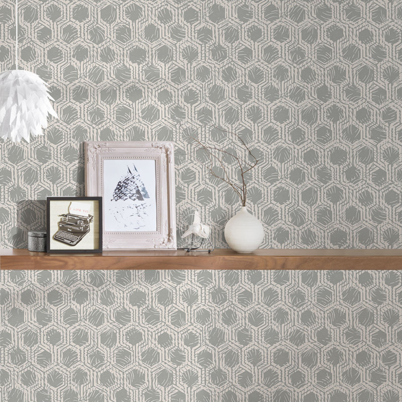 Musa 10.05m x 53cm Matte Wallpaper Roll, Cream/Grey