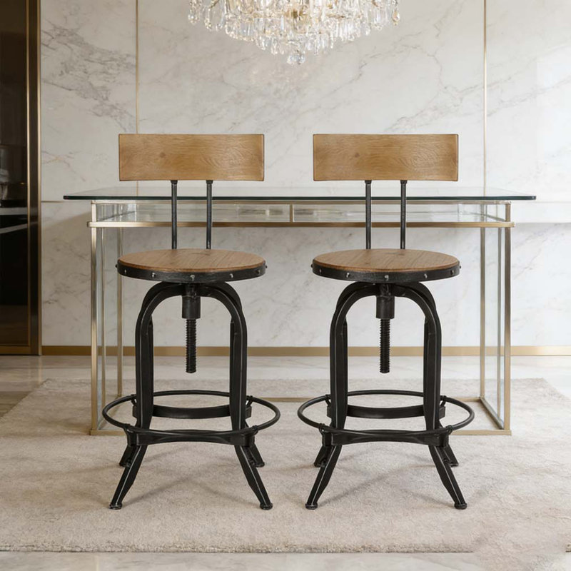 Adjustable Height Swivel Barstools