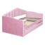 Lit de jour simple tapissier avec couchette, canapé-lit en velours avec ports USB, aucun sommier nécessaire, rose