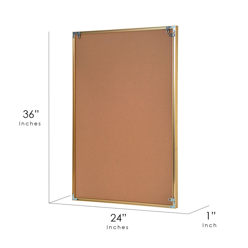 Cornesse Metal Flat Mirror, Gold