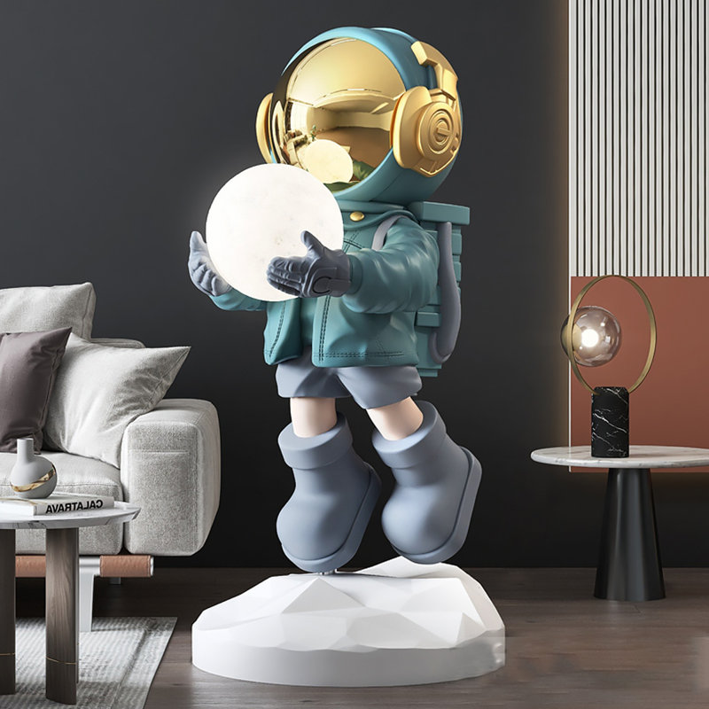 Blue Resin Free form Floor Lamps, Blue