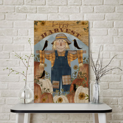 " Happy Harvest Scarecrow " Painting Print