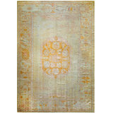 Light Decorative Cream And Gold Color Antique Turkish Medallion Oushak Rug