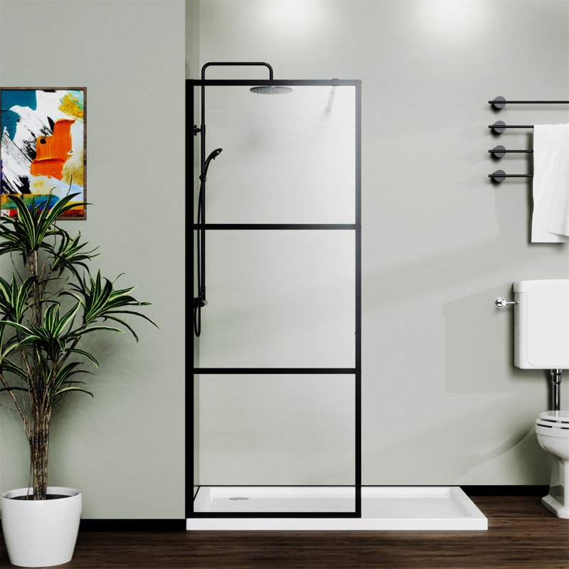 Pièce de style moustiquaire avec porte de douche 34 po, 3 panneaux
