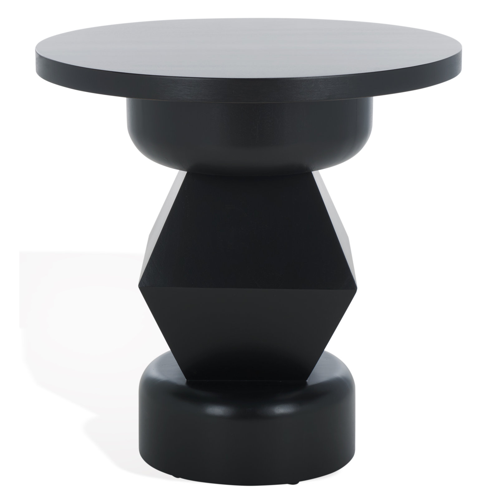 Claussen Round Wood Accent Table, Black